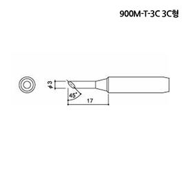 HAKKO Soldering Tips 900M-T-3C, Tip for the 900M/907 HAKKO Soldering Tips 900M-T-3C, Tip for the 900M/907